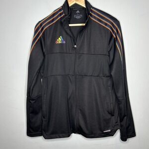 Adidas Black Track Jacket Mens Large Pride AEROREADY Rainbow Full Zip Stripes